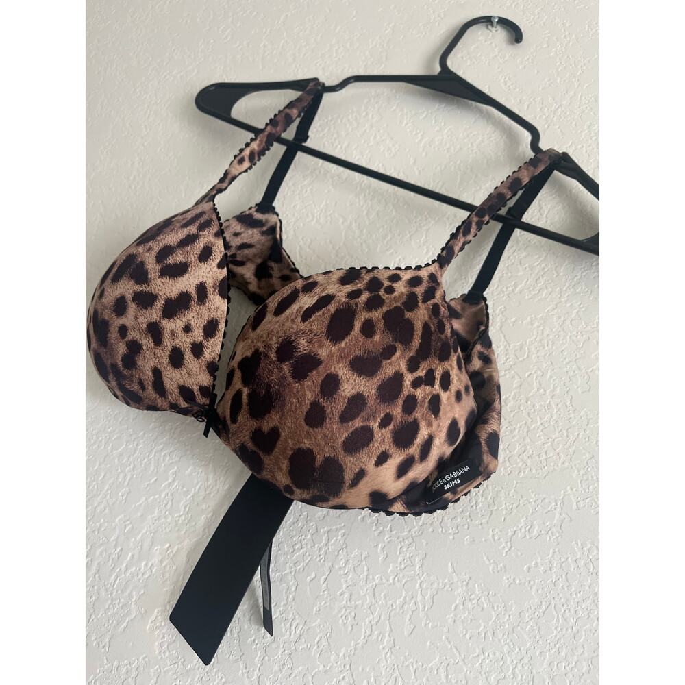 36B DOLCE&GABBANA X SKIMS TEARDROP PUSH-UP BRA LEOPARD - Picture 5 of 6